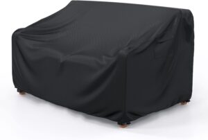 Mrrihand 2-Seater Outdoor Patio Sofa Cover Waterproof 60"W×34"D×30"H Black
